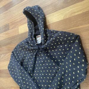 True Religion Men's Black and Gold Hoodie